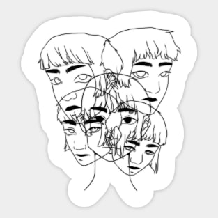 Overlapping Faces Sticker